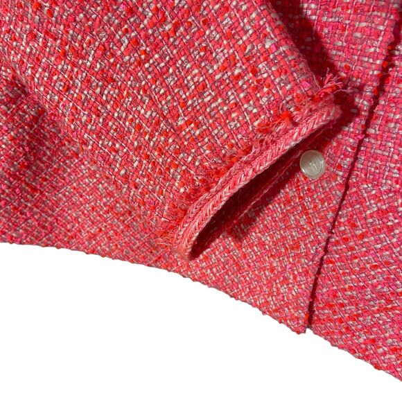 Talbots Hot Pink Boucle Tweed Button Up Blazer Size 16W 1X Corpcore Barbie - Picture 4 of 8